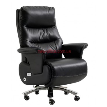 Крісло ВІП Отаман (Otaman) Black, Реклайнер, Шкіра натуральна чорна