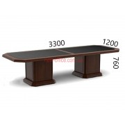 Стіл конференц Класика YFT-166 (3300*1200*Н760) Горіх лісний Шкіра чорна