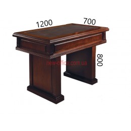 Стіл приставний Класика YDK-3050ВТ (1200*700*Н800) Горіх лісний Шкіра чорна