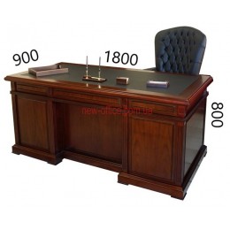 Стіл керівника однотумбовий Класика YDK-3050 (1800*900*Н800) Горіх лісний Шкіра чорна