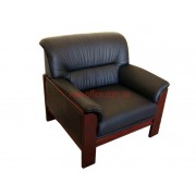 Крісло офісне Елегант (Elegant) 1S (850х800хН810) Шкіра чорна