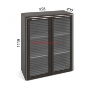 Шафа зі склом низька Альянс МДФ 21/138 (958*400*Н1119) з обрамленням