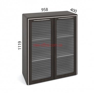 Шафа зі склом низька Альянс МДФ 21/138 (958*400*Н1119) з обрамленням