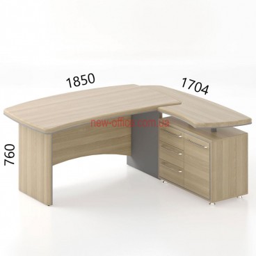 Стіл керівника кутовий Альянс МДФ 21/2AL (1850*1704*Н760) Дуб цинамон