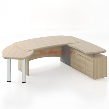 Стіл керівника з приставкою Альянс МДФ 21/5AL (2787*2091*Н760)