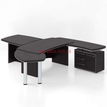 Стіл керівника з брифінг приставкою Альянс МДФ 21/6AL (2900*3100*Н760)